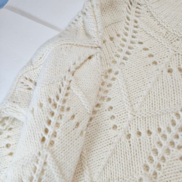 IRO Lovey Sweater Wool Alpaca Turtleneck Open Stitch in Chalk Women's Medium - Picture 8 of 12